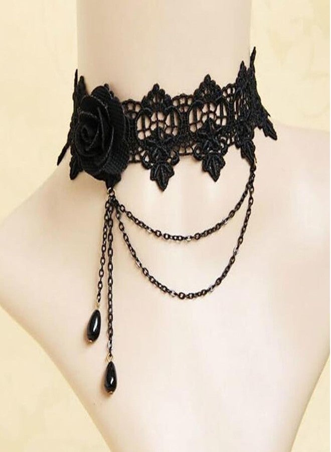 Decixde Gothc Choker Necklace for Women Vintage Black Choker Necklace Halloween Party Trendy Jewelry (Black-A) - Image 5